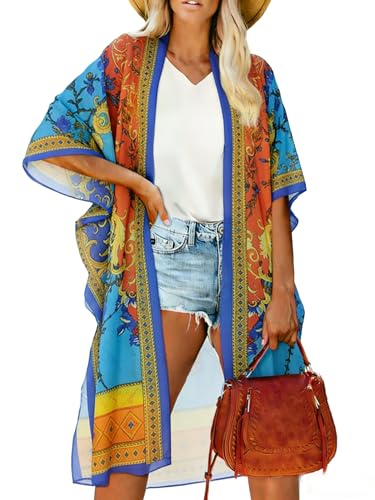 Image of Women's Kimono Beach Cover up for Summer Bathing Suits Cardigans Casual Loose Swimwear 2026