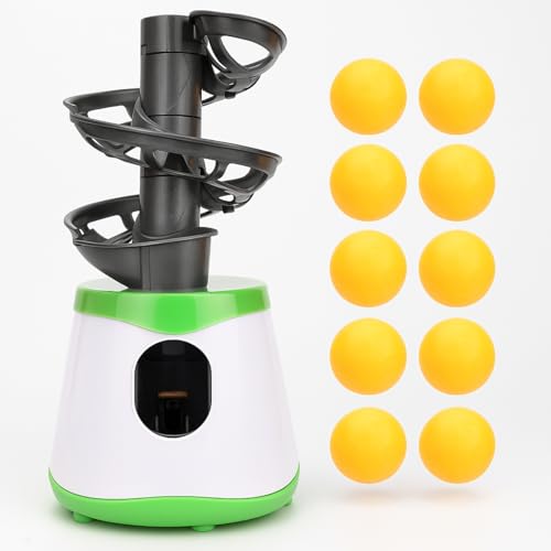 Yosoo Health Gear Table Tennis Robot Automatic PingPong Ball Launcher, Portable Table Tennis Trainer Machine with 10 Balls for Beginners, PingPong Ball Serve Machine for Training Practising