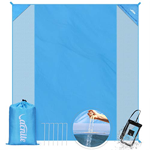 VACNITE Large Beach Blanket Sand Free and Waterproof Combined - Sandproof Beach Mat