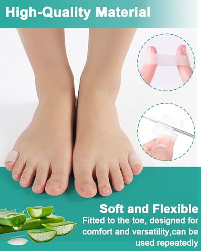 Image of 24Pc Silicone Pinky Toe Protectors Sleeves Gel Little Small Toe Protector Cushions Covers Corn Pads for Women Men Blisters, Hammertoes, Calluses, Toenails Loss and Friction Pain Relief