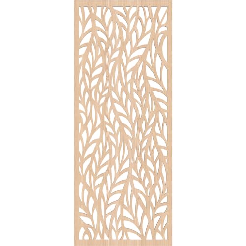 Image of Ortonville Decorative Pierced Fretwork Wood Wall Panels, 15 3 /8 inchW x 39 3 /8 inchH x 1 /4 inchT, Red Oak