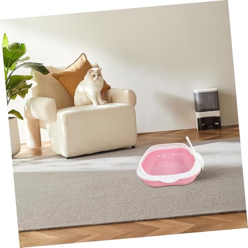 Arenero semi cerrado para gatos Toddmomy color rosa miniatura 6