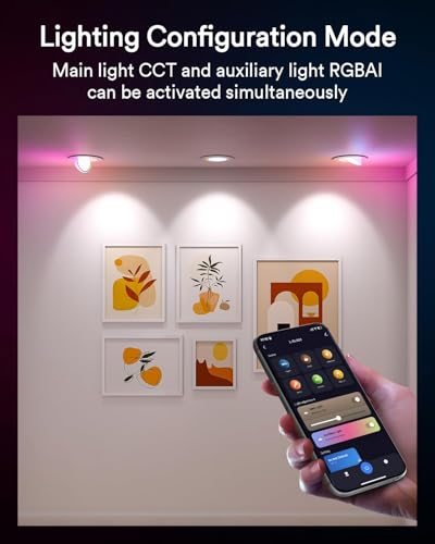 Image of Lumary 4 Inch Smart Gimbal Recessed Lighting with RGB Night Light 4 Pack