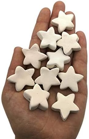Handmade Ceramic Bisque Pieces Ready To Paint: A Creative and Versatile Craft Material for Painting, Glazing, Mosaics, and Jewelry Making (10Pc 25mm, Beads, White Clay)