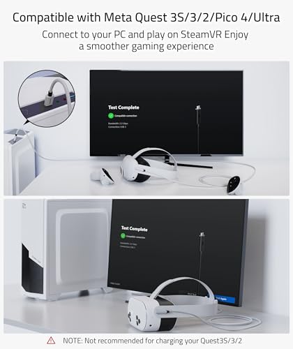 Syntech Link Cable 16FT for PCVR Compatible with Oculus/Quest 3/Meta Quest 3S, Quest2/Pro/Pico 4/Ultra Accessories and PC/SteamVR, High Speed PC Data Transfer, USB 3.0 to USB C Cable for VR Headset - Image 3