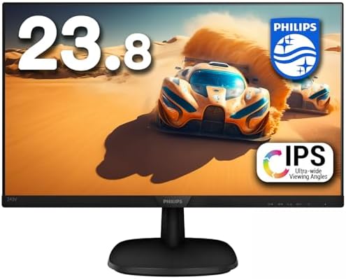 （06:30時点） 【整備済み品】 PHILIPS 243V7 24型パソコンPC モニター 狭額縁ベゼルIPS採用/薄型LED液晶/1920x1080(VGA,HDMI) フルHD/VESA準拠 壁掛けディスプレイ/PS4 5· Switch対応