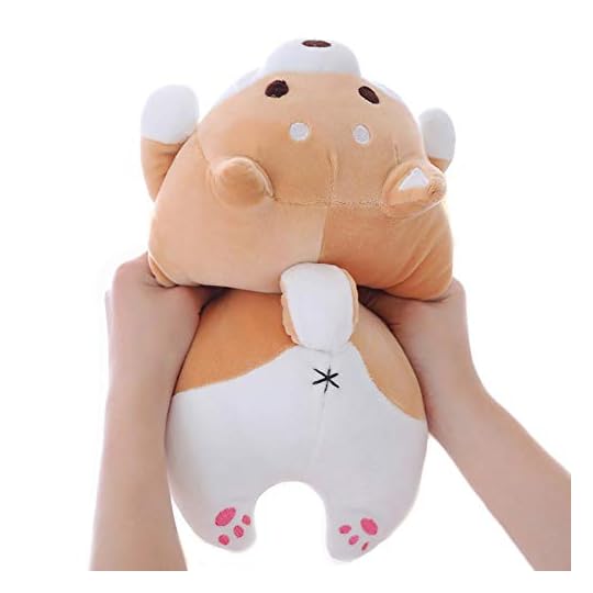 
                            Shiba Inu Dog Plush Pillow, Cute Soft Corgi Stuffed Animals Doll Toys Gifts for Valentine, Christmas, Birthday, Bed, Sofa Chair (Brown Round Eye, 13.5in)
                        