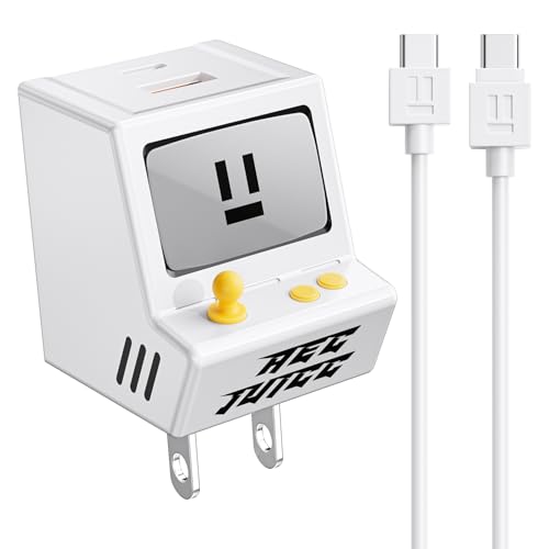 VOFUOE USB C Cable for iPhone 17 16 15 Charger Fast Charging 3.3FT Type C Charging Cord with 30W Dual Port Adpater USB C Charger Block USB A Wall Charger Retro Game Console for iPad, Galaxy S25-White