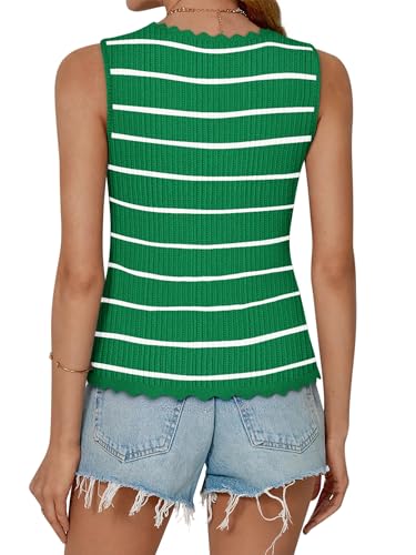 Image of COCCKO Womens Summer Tops Vacation Beach Outfits Cute Tie Front Crochet Vest Knit Sleeveless Sweaters
