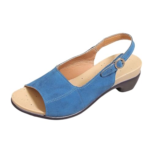 Sandales en cuir pieds larges pour femme avec un talon compensé élégant