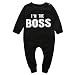 Baby Boys Girls Autumn Winter Long Sleeve I'm The Boss Cotton Romper(100 (18-24M))