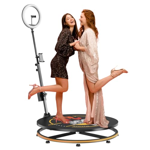 Image of 360 Photo Booth Machine for Parties, 23 inch Slow Motion Rotating Video Booth for 1-3 People Stand, RGB Strip Light Software APP Control 360 Photo Booth(23 inch /57CM)