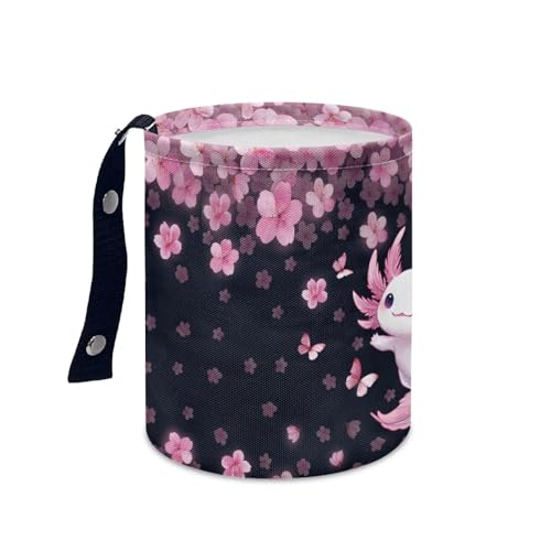 Image of Cherry Blossom Salamander Car Trash Can, Cute Trash Bag, Hanging Car Organizer and Storage Bag, Universal Fit for Front Seat, Back Seat, Floor, Headrest