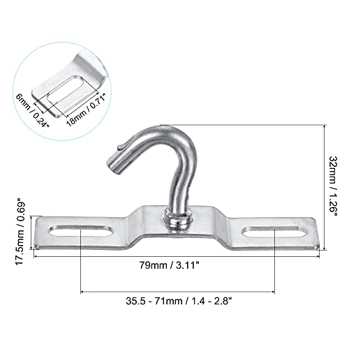 Image of MECCANIXITY Pad Eye Plate Ceiling Hooks 79mm Wall Mount Hanger Galvanized Iron for Hanging Light Chandelier, Pack of 4