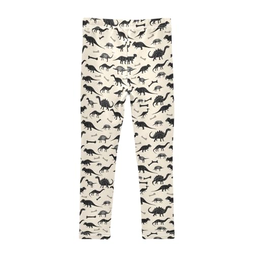 Girls' Athletic Leggings Ankle Length Yoga Dance Pants Kids Teen 4T Dinosaur2