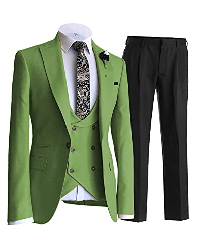 Men's 3 Piece Suit Stylish Business Tux Slim Fit Suit Set- Blazer, Pants, Vest2