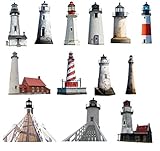 Lighthouse A Plenty - 85144 - Ceramic Decal - Enamel Decal - Glass Decal - Waterslide Decal - 3 Different Size Sheet (Images) to Choose from. Choose Either Ceramic (Enamel) or Glass Fusing Decals