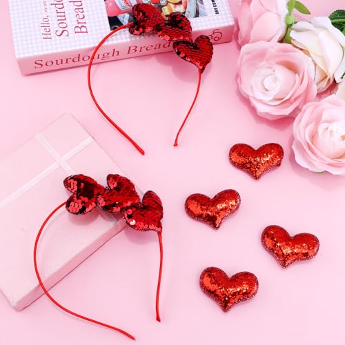 Diadema y Broches de Corazón Rojos para Mujer y Niñas miniatura 2