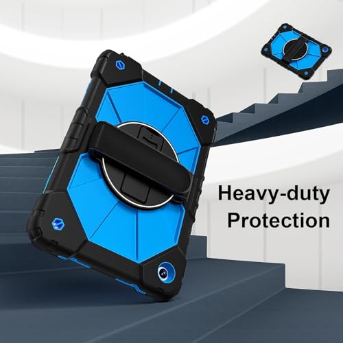 Coque Samsung Galaxy Tab A11 Plus antichoc noire et bleue avec béquille - 2