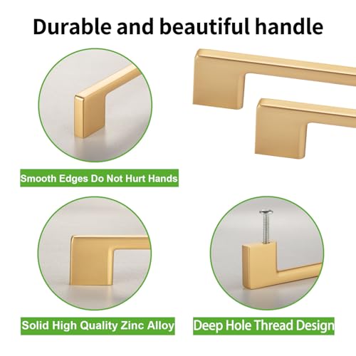 Manijas de muebles TUNNY de oro cepillado con diseño clásico elegante 4