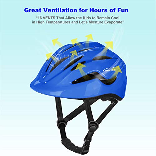 Kamugo Bike Helmet Kids Toddler, Girls And Boys Bike Helmet Adjustable Helmet For Age 2-8 Years Old, Multi-Sport Helmet For Cycling Skateboard Skating Scooter Helmet(Blue) #TOP3