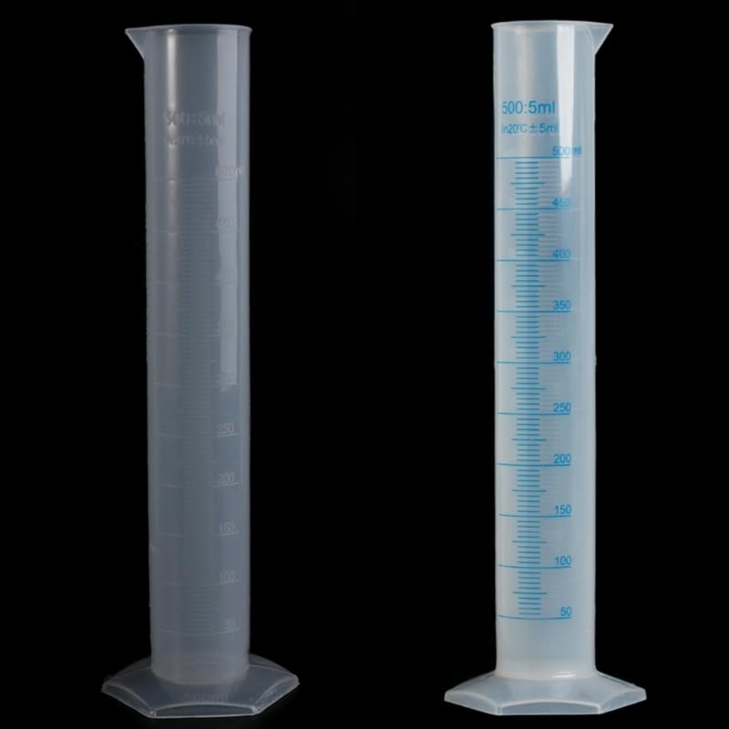 Aouzsta 500ML Measuring Cylinder Laboratory Test Graduated Liquid Trial Tube Jar Tool New