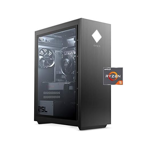 OMEN 25L Gaming Desktop PC, AMD Radeon RX 5500, AMD Ryzen 5 3500, HyperX 8GB DDR4 RAM, 512GB PCIe NVMe SSD, Windows 10 Home, VR Ready, RGB Lighting (GT12-0010, 2020 Model)