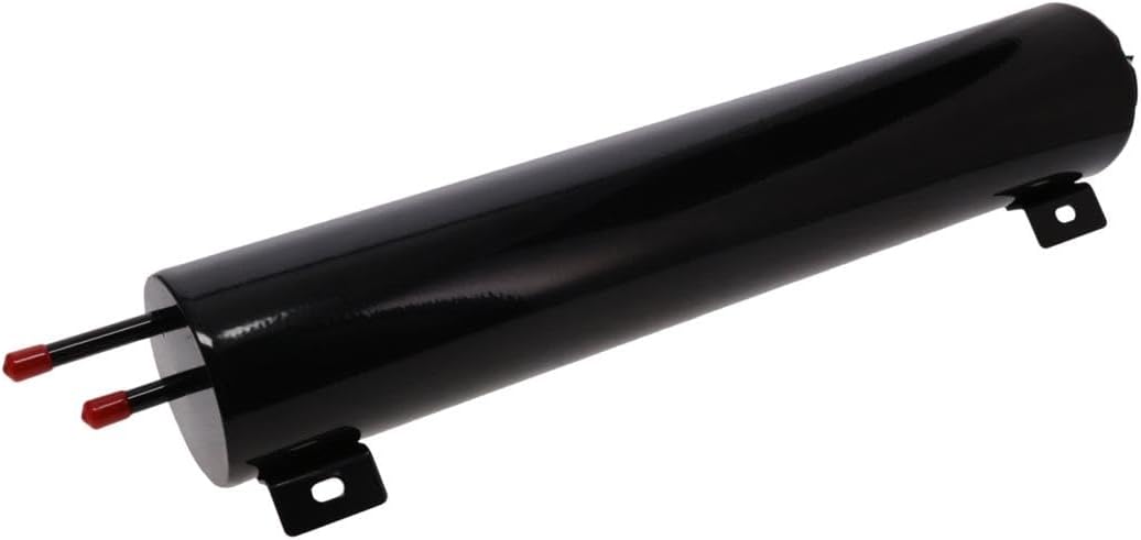 Speedway Motors Black Stainless Steel Coolant Expansion Overflow Tank, 3 x 16 Inch, Heavy Wall Construction Billet Screw-On Cap and Clear Neoprene Seal, Universal Fit