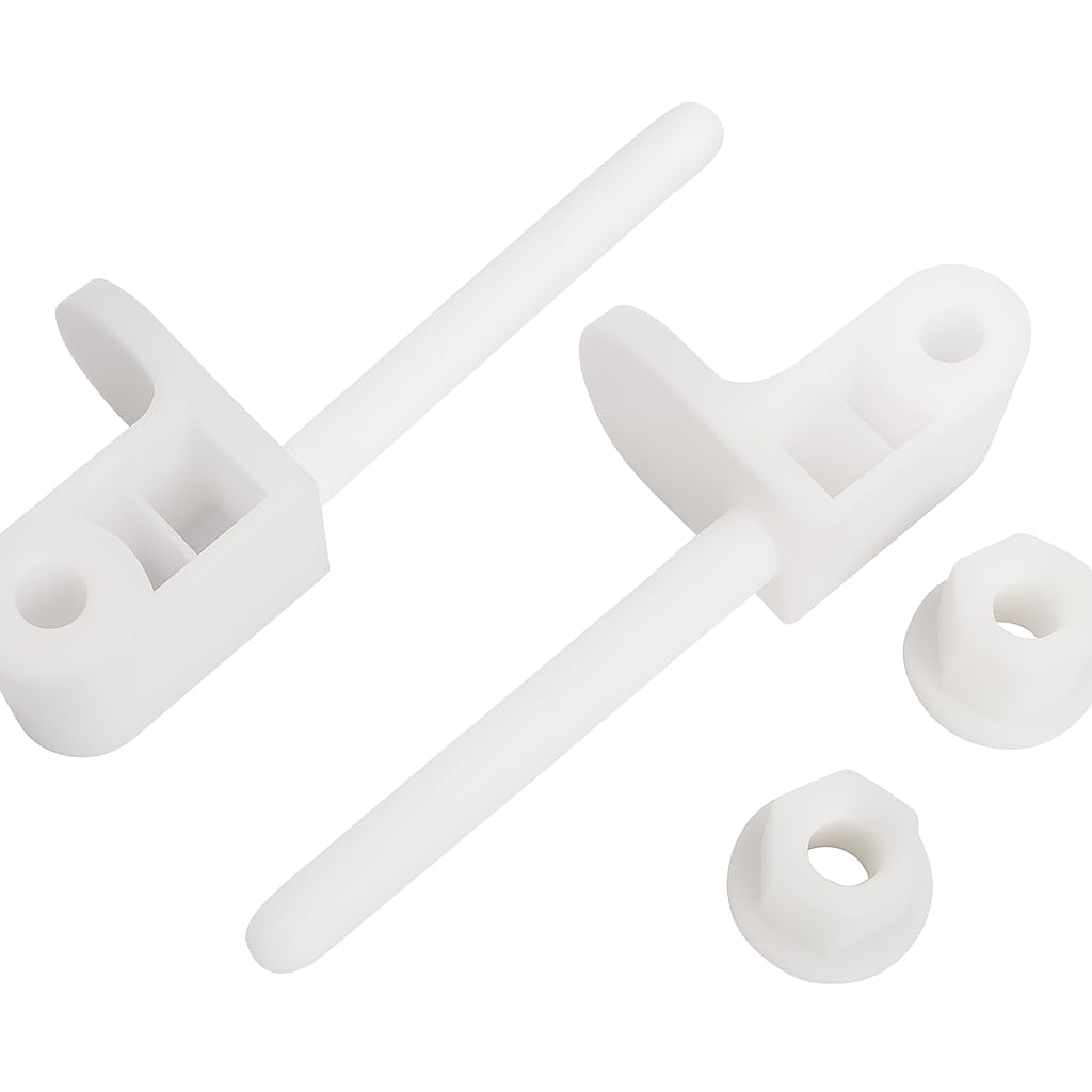 ELEGANT CASA Western Toilet Soft Close Seat Cover Hinges Repairing Kit Spare Part Accessories with Screws, Nuts, Washers Diplomat Clamp Plastic White Colour 1 Pair Set Size 48 X 20 Mm-picture-31