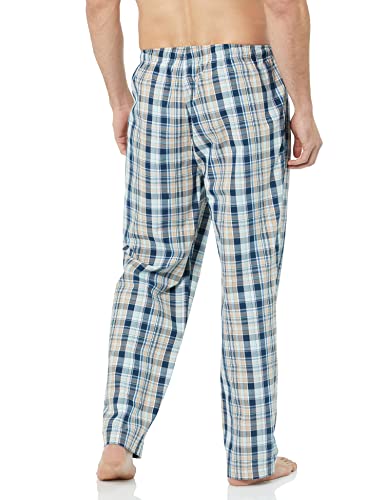Image of Amazon Essentials Men's Cotton Poplin Straight-Fit Pajama Pants with Pockets, Elastic Waist, Drawstring