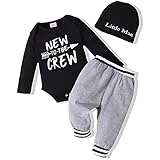 Baby Boy Clothes Newborn Boy Outfits Set New to The Crew Outfits Baby Boy Clothes 0-3 Months Gray