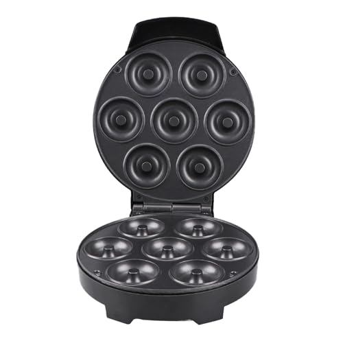 Mini máquina de donuts, con mango anti-Brural y luz indicadora – hacer donuts en miniatura, gofres y tartas, para el hogar de la oficina, el restaurante y el desayuno