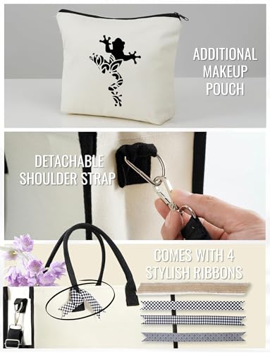 Image of InnoBeta Frog Gifts for Women, Frogs Tote Bag with Top Zipper Closure and Shoulder Strap for Christmas, Birthday, and Every Special Occasion