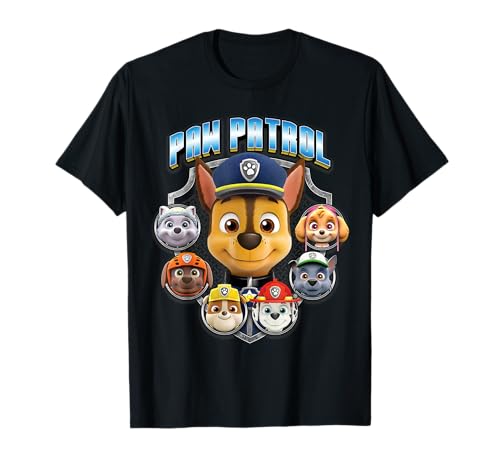 T-shirt Paw Patrol Group Shot In Badge anti-déformation et doux pour la peau