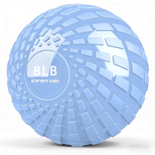 STRPRETTY BASIC Pelota medicinal de 3,6 kg, pelota de entrenamiento de pesas para entrenamiento de fuerza y crossfit (azul)