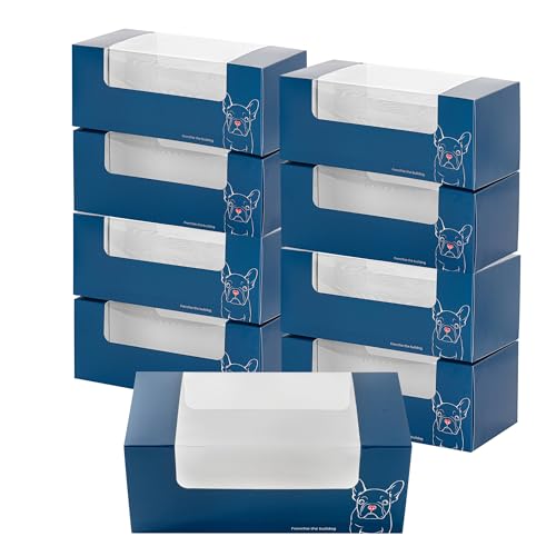 Restaurantware-Pastry Tek 9.8 x 4.7 x 3.9 Inch Pastry Boxes, 100 Disposable Donut Boxes - With Clear Window, Easy Assembly, Frenchie Paper Cookie Packaging Box, For Muffins, And Mini Cakes