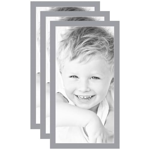 18x36 Silver/Silver Custom Mat for Picture Frame with 14x32 Opening Size (Mat Only, Frame NOT Included) - 3 Pack
