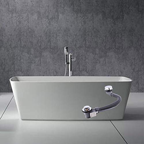 Badewannen-Ablaufgarnitur in Chrom mit Überlauf und verchromten Pop-Up-Ablaufventil