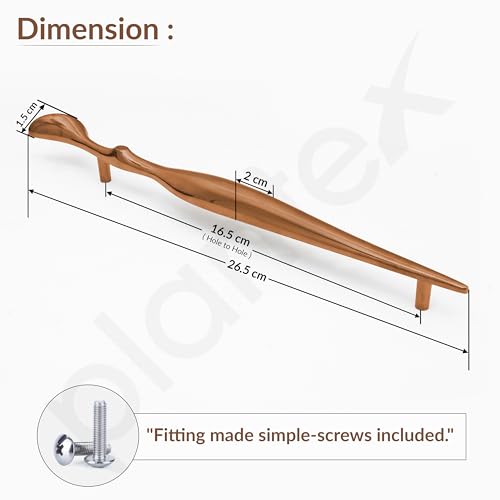 Image of Plantex Cabinet Handle /Kitchen Cabinet Door Handle /Wardrobe /160 mm Cupboard Handle /Door Pull-Push Handle for Home /Office - Pack of 2 (Rose Gold)