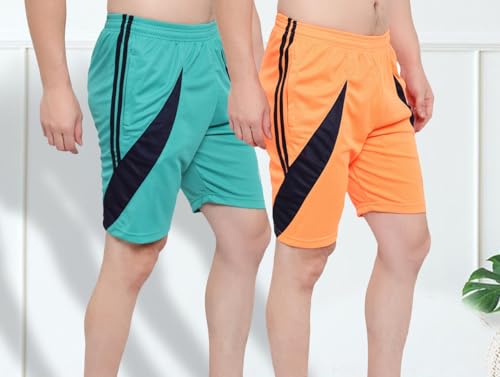 Image of DIA A DIA Men's Polycotton Running Sports Gym Shorts Pack of 2