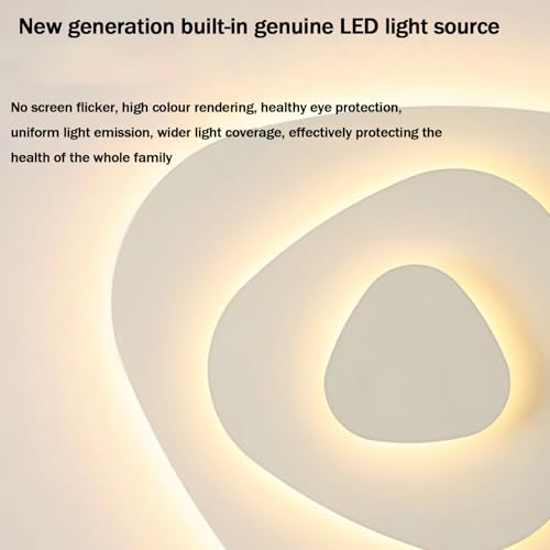 Plafonnier LED Blanc Dimmable 50cm avec Télécommande pour Salon