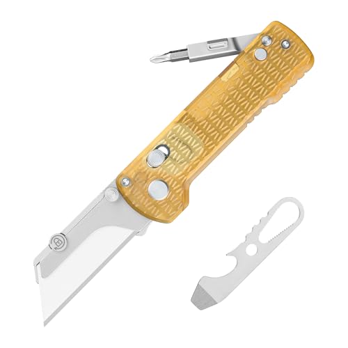 Image of OKNIFE U1 Pro Multitool Folding Utility Knife with Folding Screwdriver, Quick Change Blade, Rail Lock & Pocket Clip for Men Women (PEI)