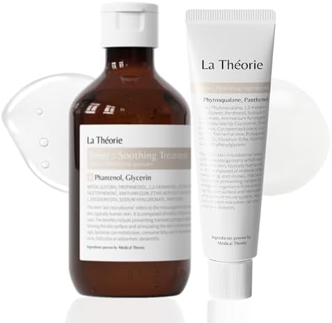 La Theorie Dual Hydration Set (Moisturizer, 2.02 Fl Oz + Toner, 7.10 Fl Oz) for troubled skin with fungal and small bumps (Fatty Acid Free)