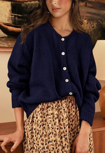 Image of PRETTYGARDEN Long Sleeve Crewneck Button Down Womens Sweaters Fall Open Front Chunky Cardigan Sweaters for Women 2026