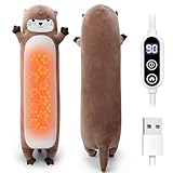 Sprinqdawin Otter Heating Pad-USB Heated Plush Stuffed Animals for Period Cramps and Menstrual Pain Relief,20” Portable Electric Heating Pad,Built-Pocket Plushies for Women Mom Girls Birthday Gifts
