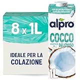 ALPRO CLASSICO, Bevanda al COCCO, Alternativa Vegetale al Latte, Naturalmente Senza Lattosio, con Vitamine B2, B12 e D - 8 confezioni x 1 Litro