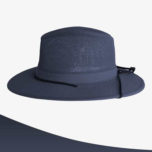 Image of Henschel Hats Original Aussie Breezer - Wide-Brim Sun Hat for Men with Adjustable Chin Cord | Perfect Men's Summer Hat