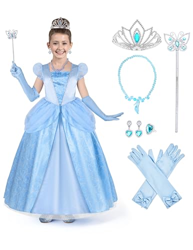 Vestido azul de princesa para niña Halloween