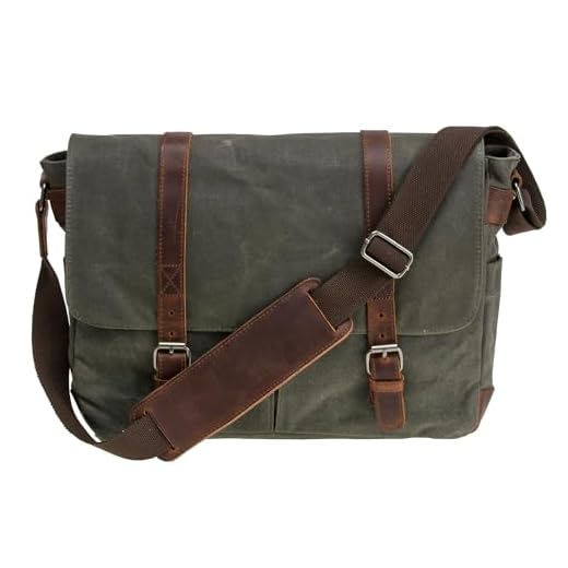 Waterproof Canvas Leather Messenger Bag