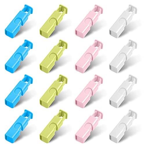Image of AUAUY 16 Pack Bread Bag Clips, Reusable Grocery Bag Sealing Clips for Food Fruit Bread Storage, Non-Slip Plastic Grip Sealing Bag Clips, Easy Squeeze Lock & Release, 2.44in, Candy Color(4 Colors)